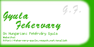 gyula fehervary business card
